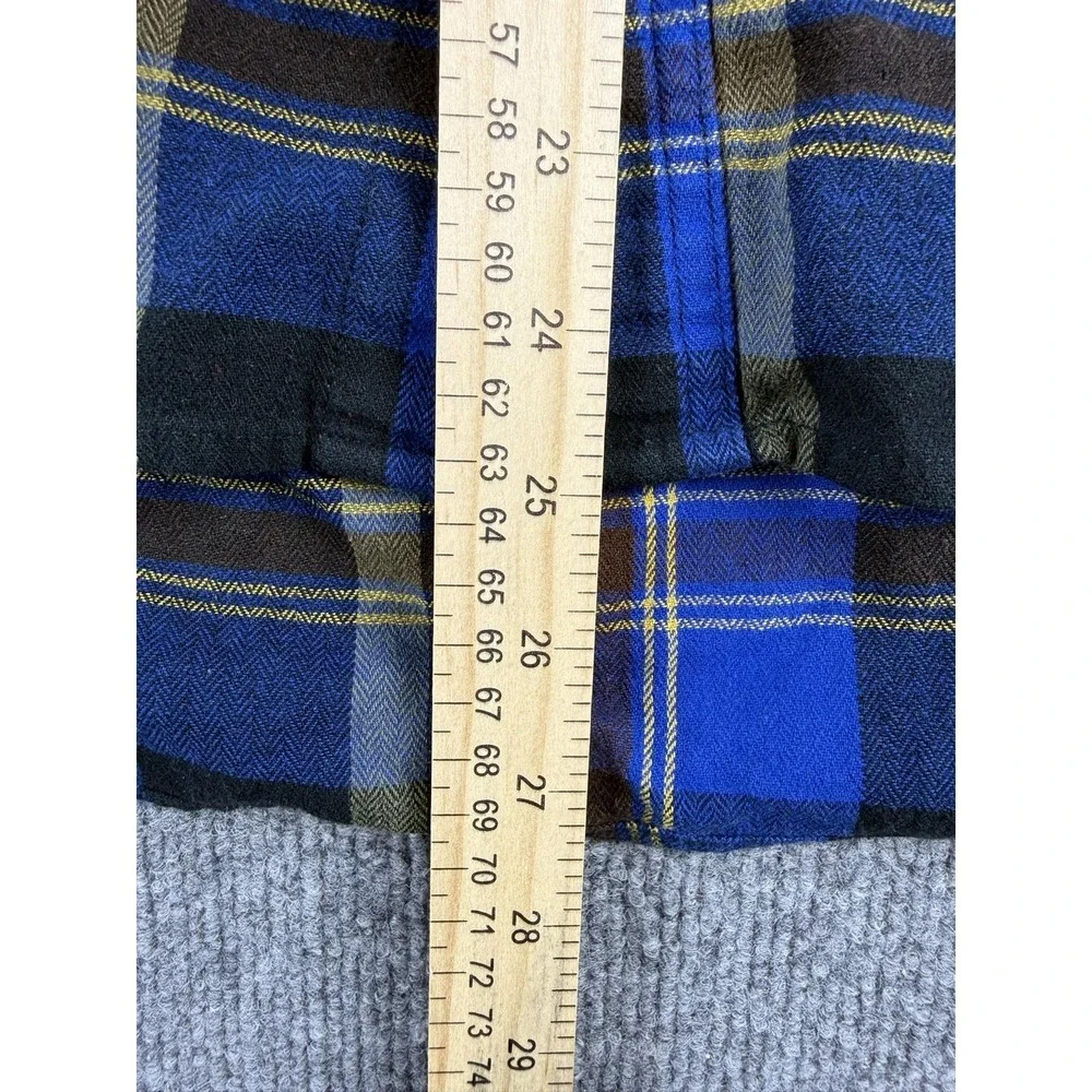 Levi's Shirt Mens Medium Blue Plaid Flannel Long Sleeve Button Up Pockets Casual